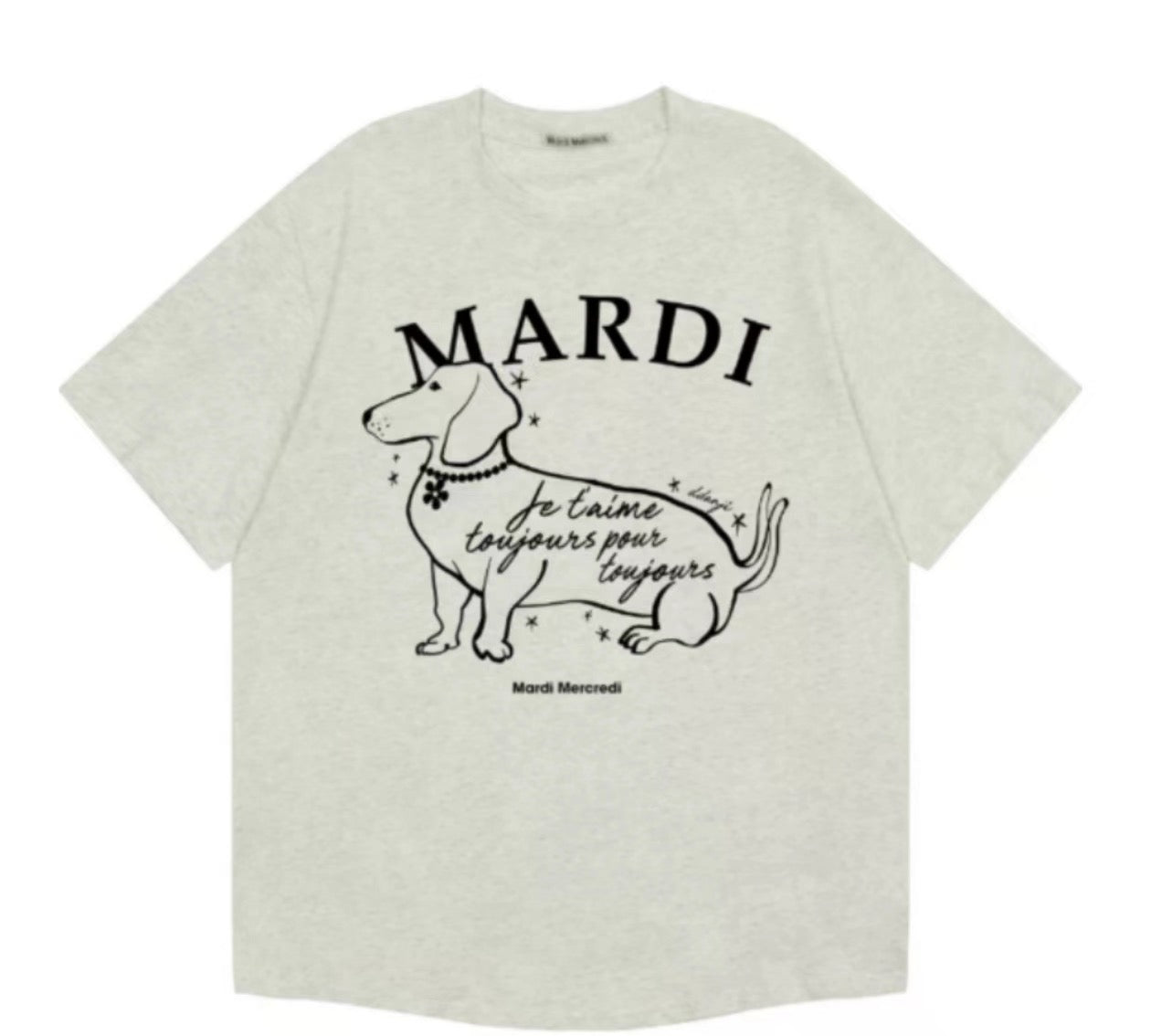 Mardi Mercredi dog logo tee