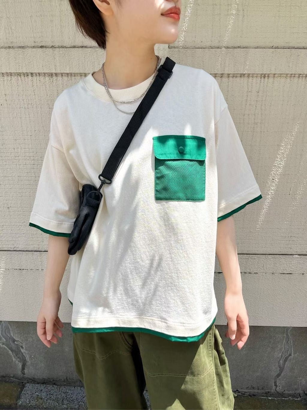 日單CC接拼pocket tee