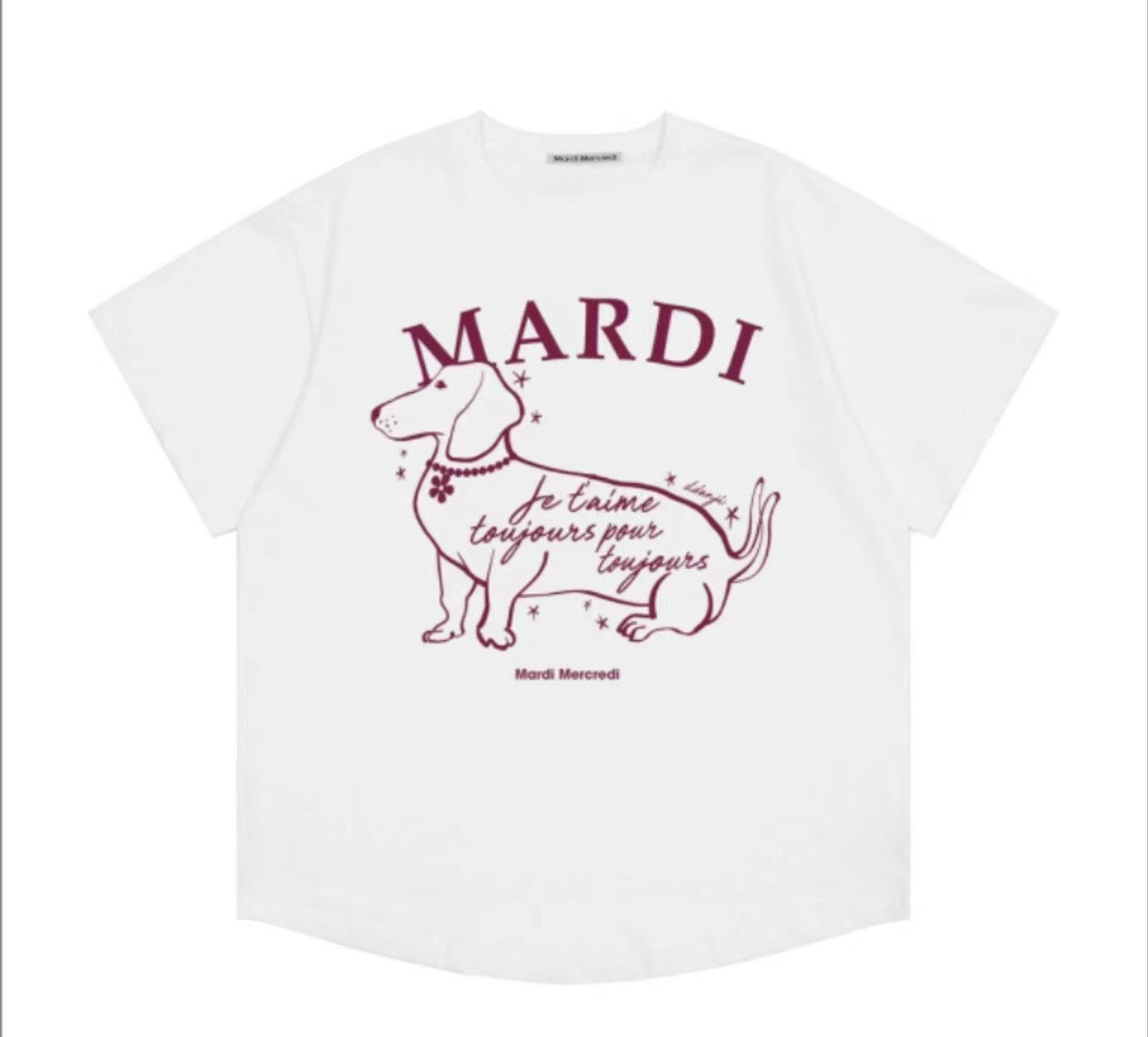 Mardi Mercredi dog logo tee