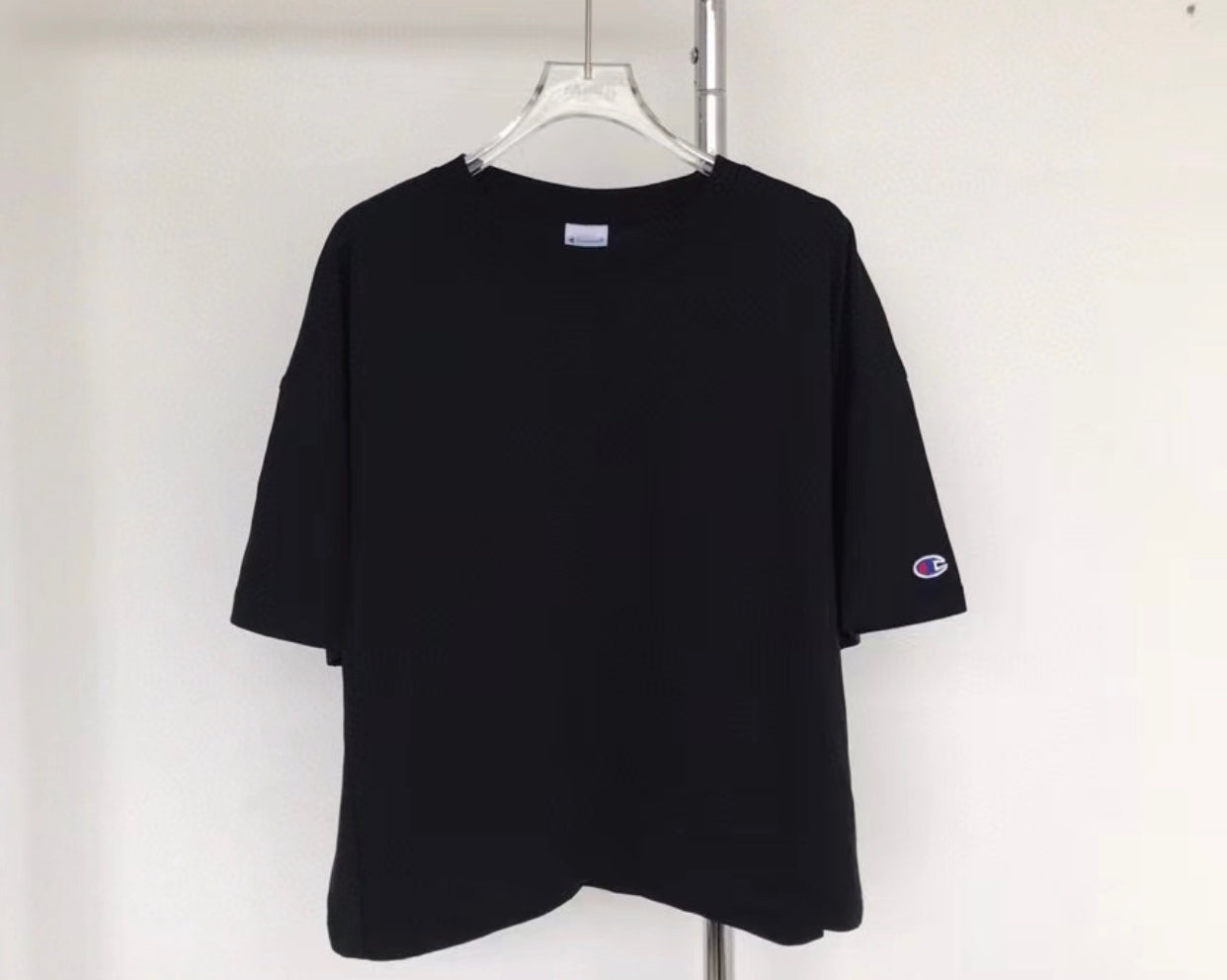 Champion 5分袖刺繡tee