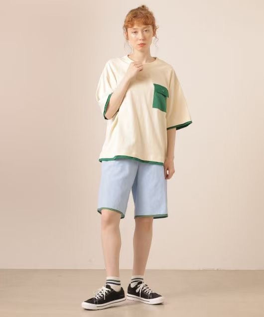 日單CC接拼pocket tee