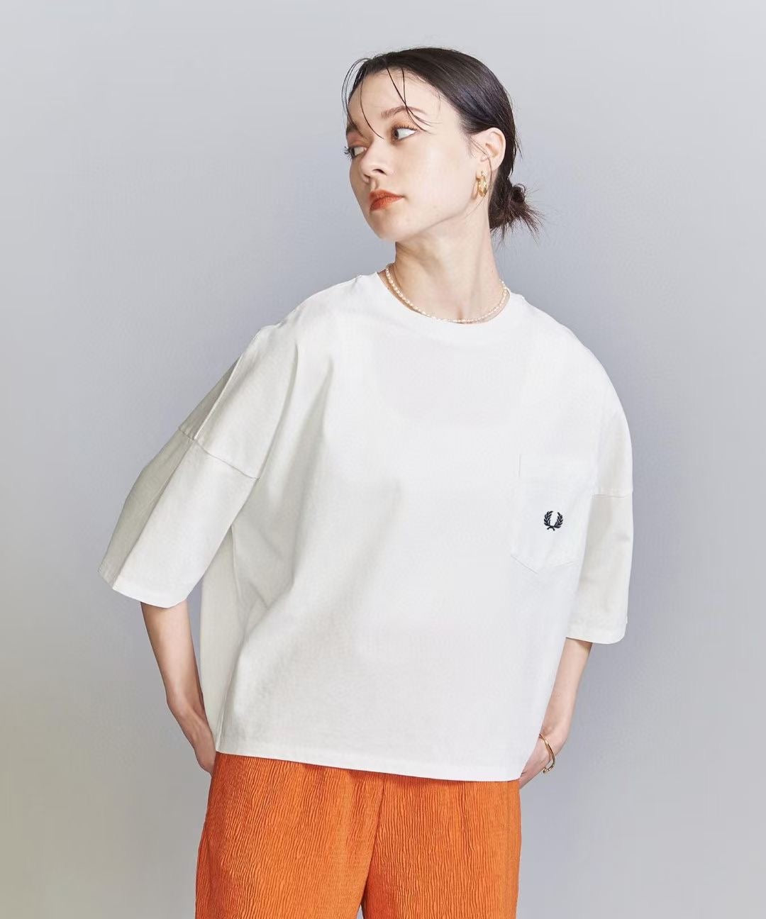 Fred perry蝙蝠刺繡tee