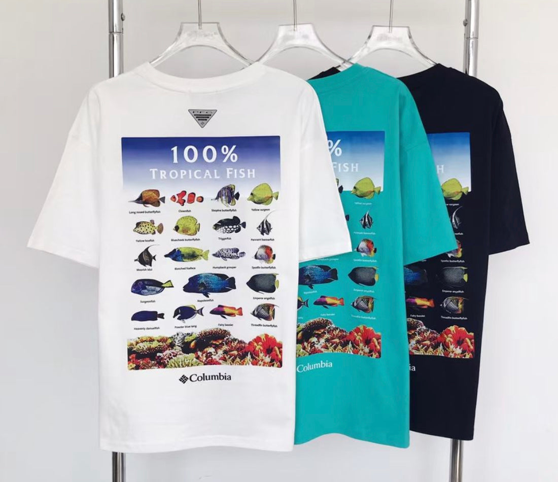 Beams x Columbia fish tee