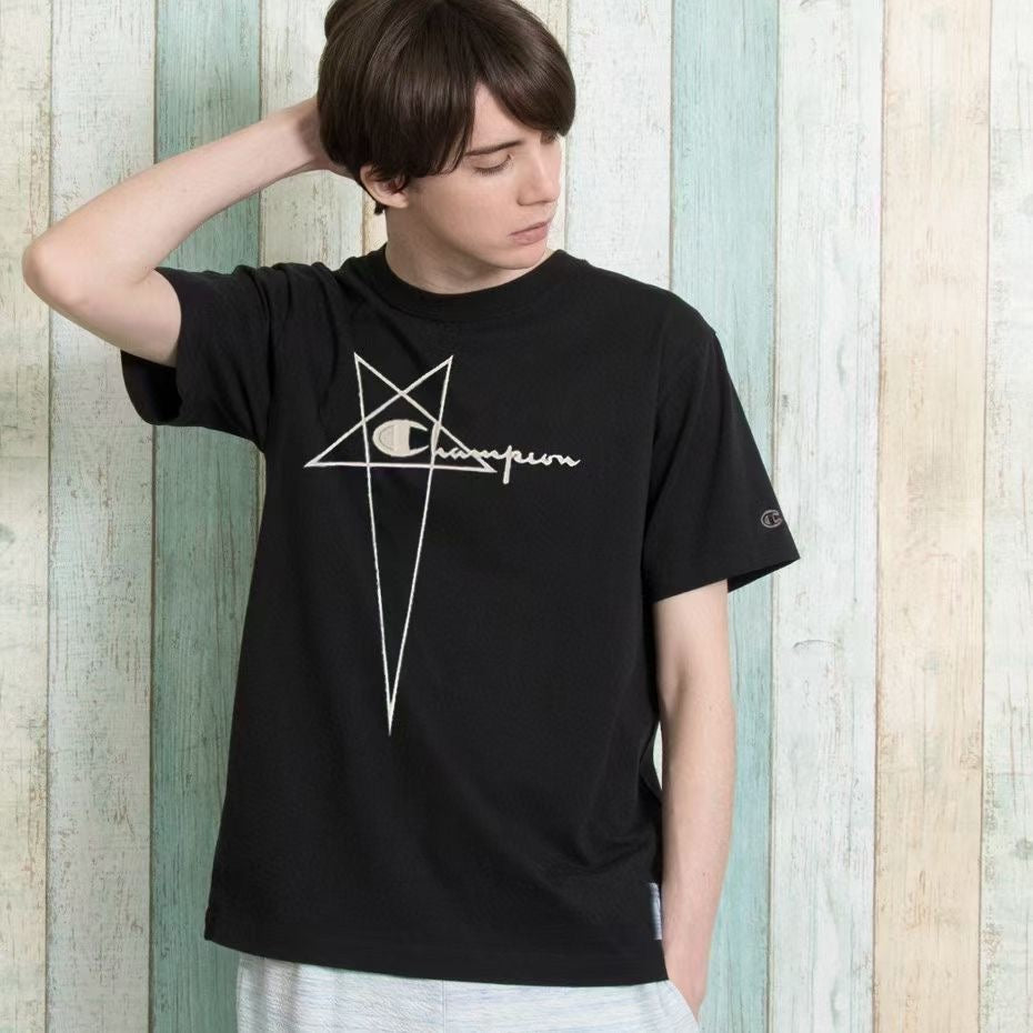 日單champion星星立體刺繡logo tee