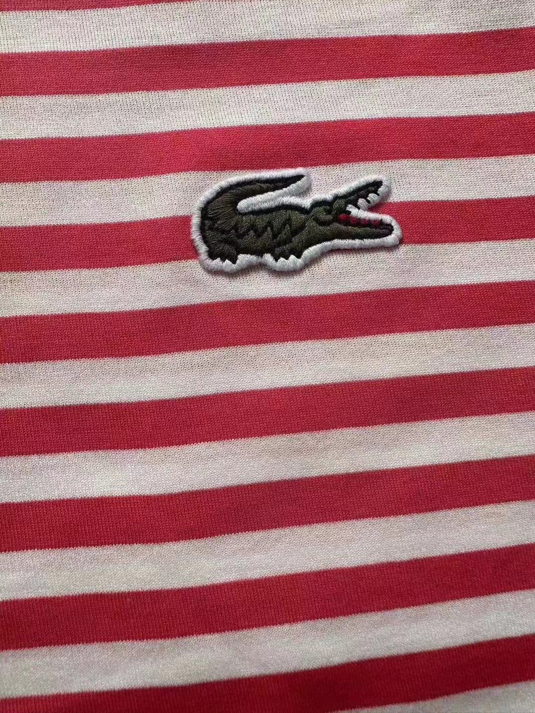 韓國Lacoste 間條logo tee