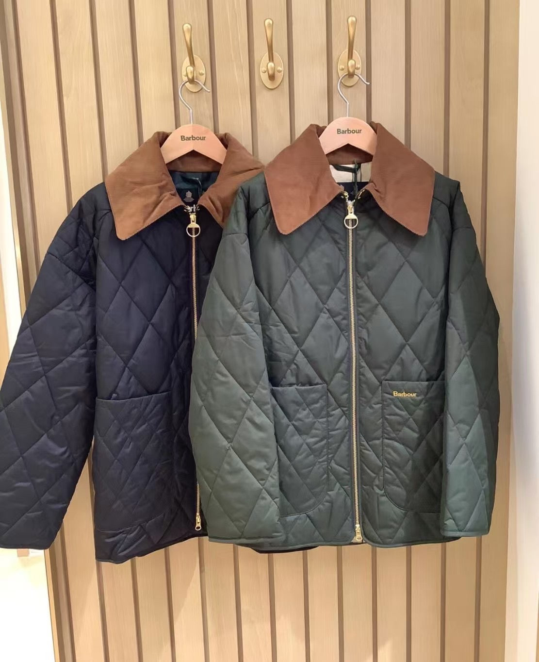 Barbour 灯芯絨領夾棉外套