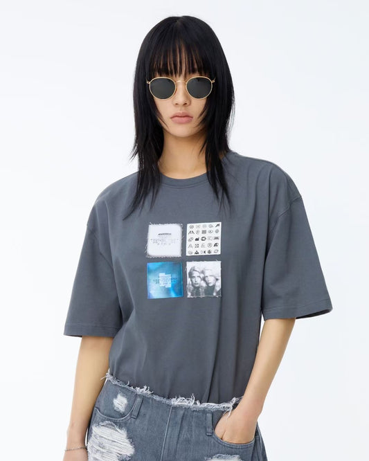 ADER 復古布貼 tee