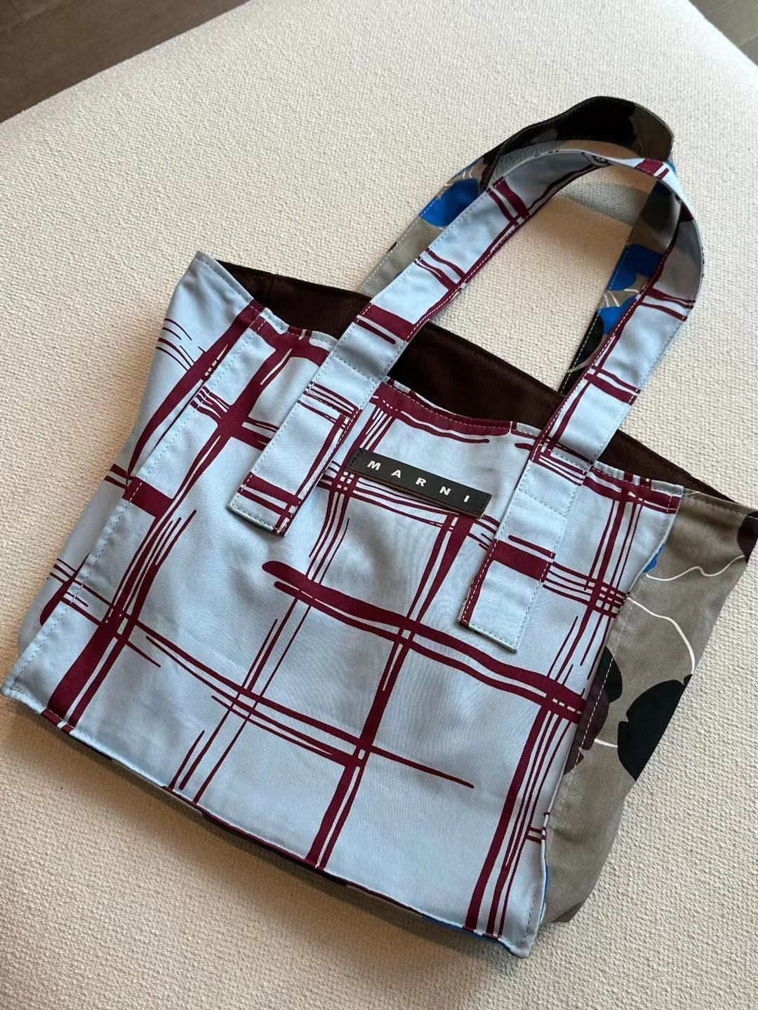 Marni接拼色tote bag