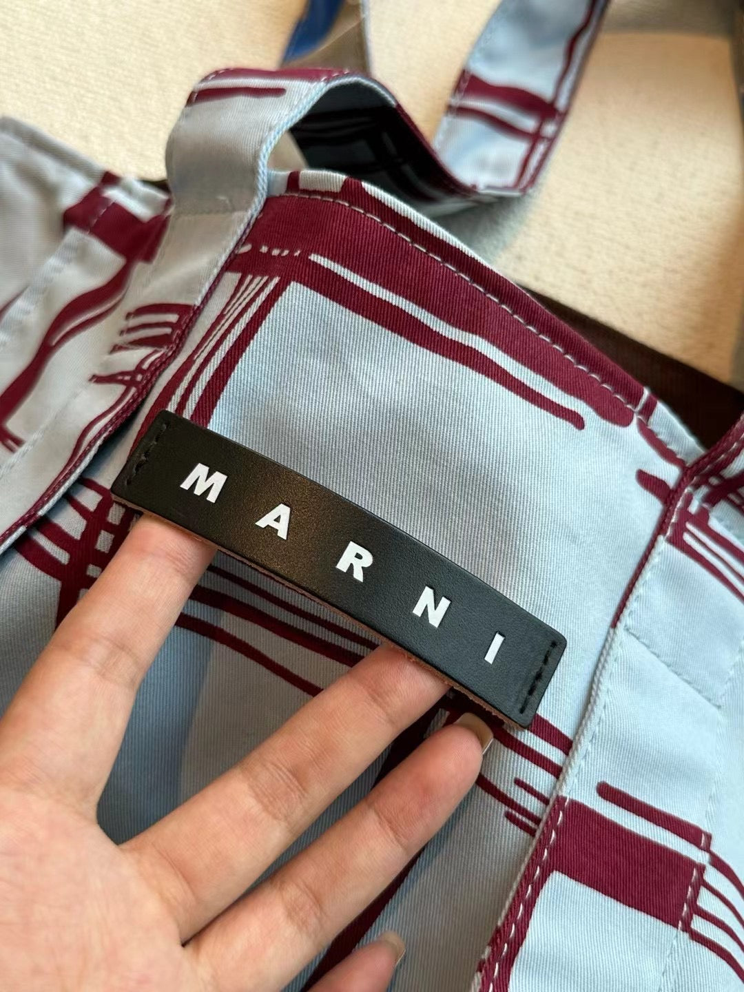 Marni接拼色tote bag