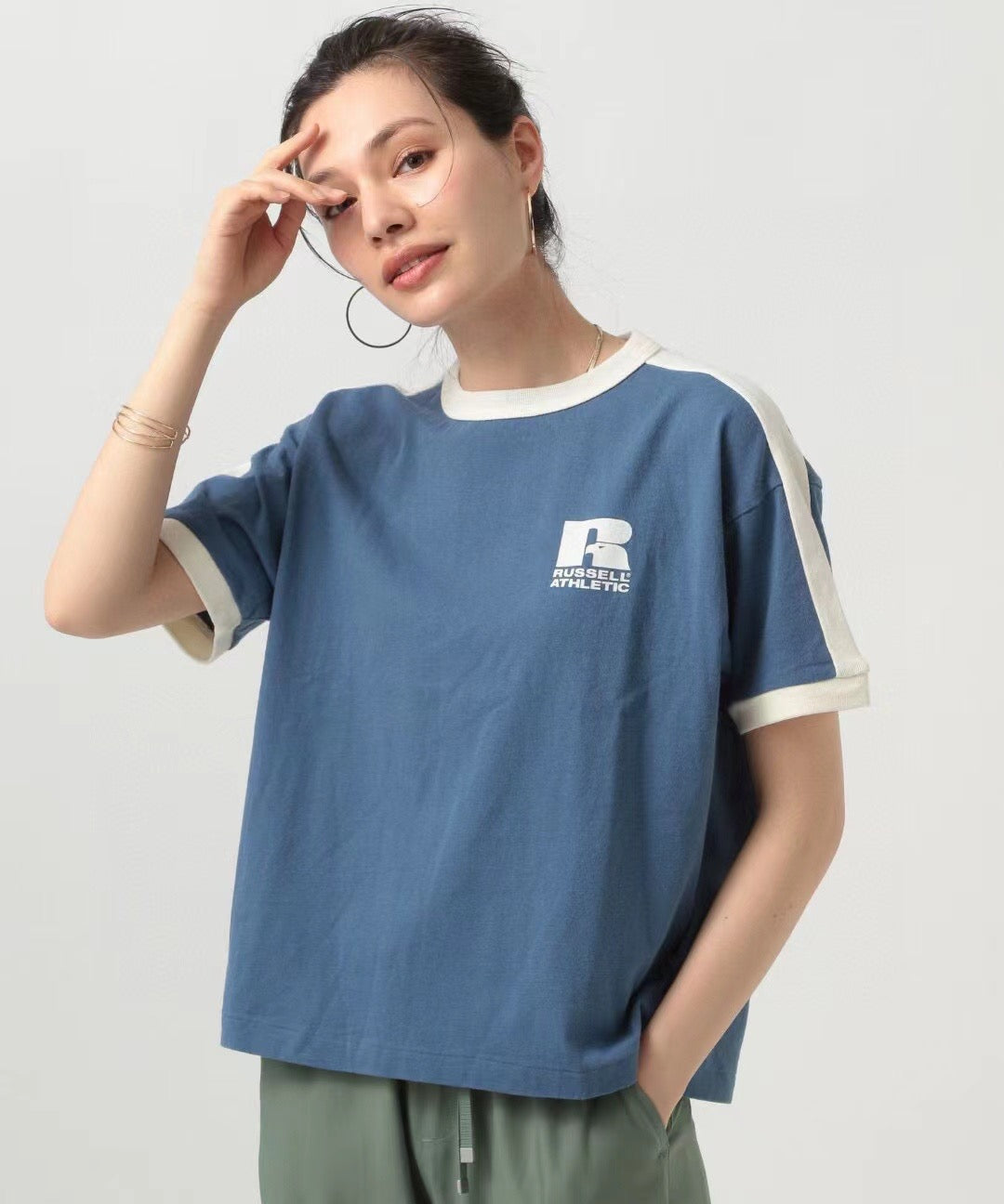 日單Russell athletic 撞色tee