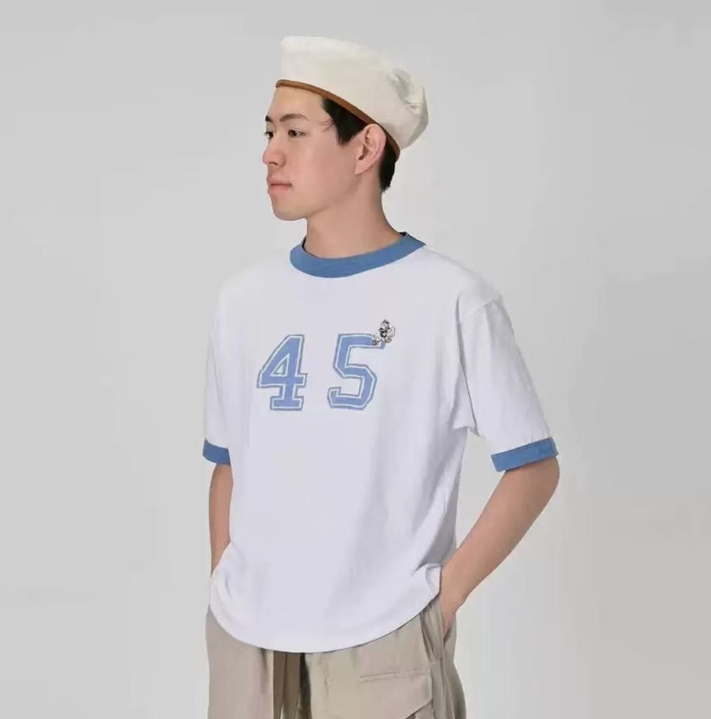 45R撞色tee