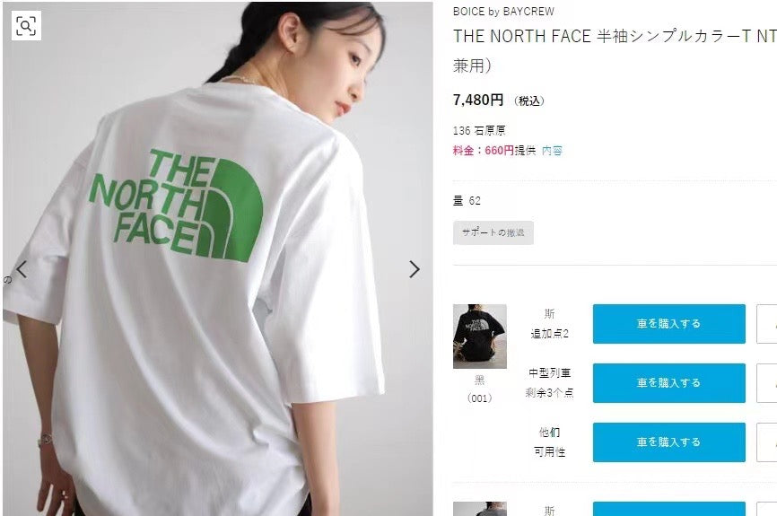 The North Face logo tee