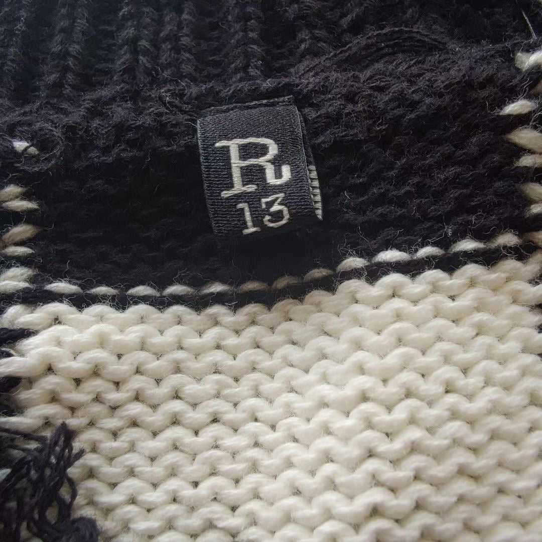 R13格仔破洞knitted sweater