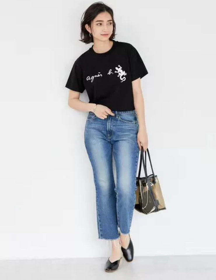 Agnes b logo蜥蜴tee