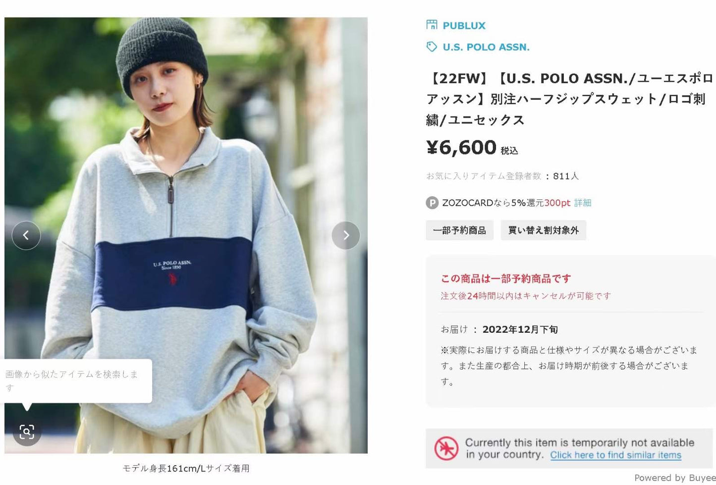 Polo ASSN 半拉鏈衛衣