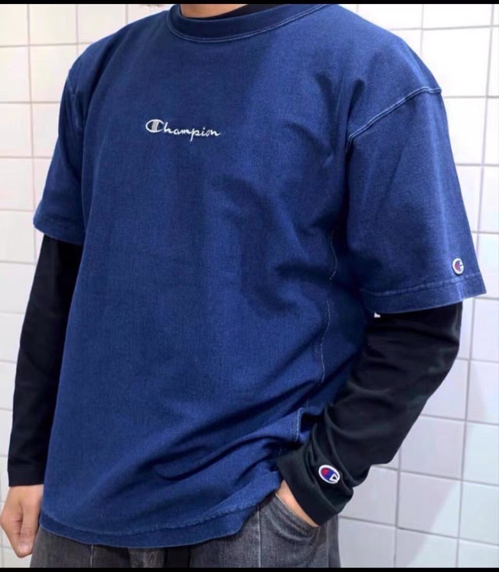 Champion 牛仔毛圈料tee