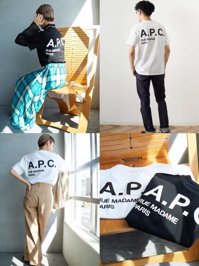 日單A.P.C logo tee