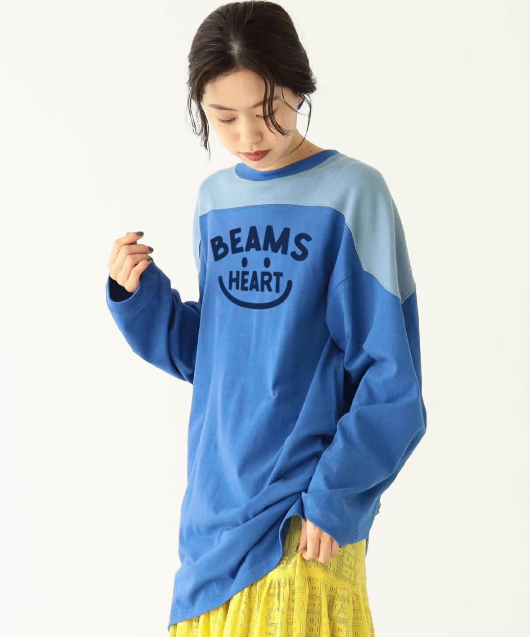 Beams heart 撞色長tee